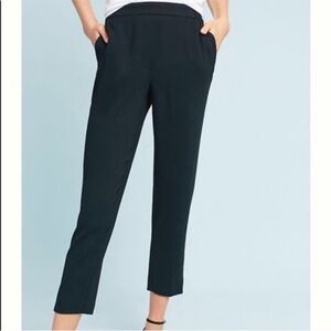 Anthropologie The Essential‎ Pull-On Trouser Ankle Cropped Black Women’s Small
